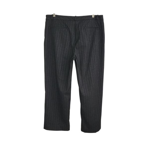 Banana Republic Brushed Flannel Straight Trouser Size 16 Gray Pinstripe Work NEW - Picture 4 of 13